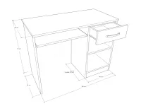 Marci 2 tanulósor íróasztal méretrajz